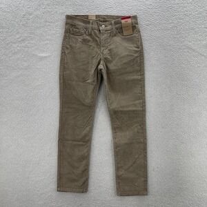 Levis 511 Pants Mens 30x30 Beige Corduroy Pinwale Slim Fit Preppy Normcore New